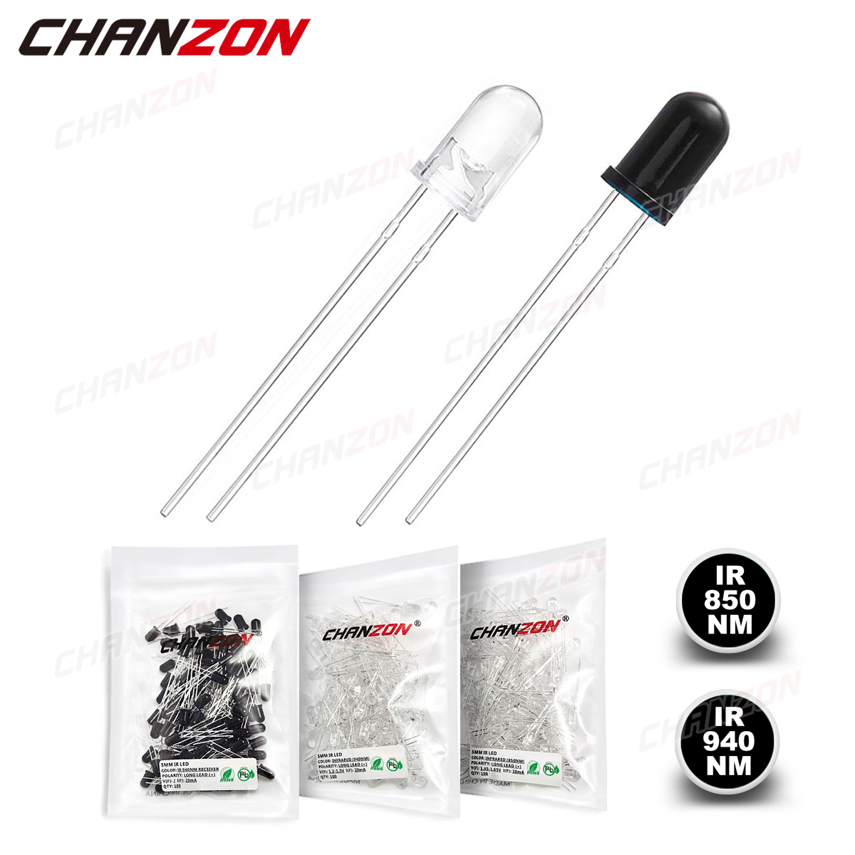100 pièces 3mm 5mm IR LED Diod - Science And Hobby Photos avis et prix